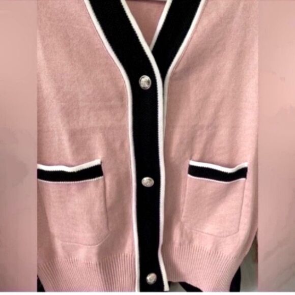 Women's Elegant Herringbone Lace Knit Cardigan Size one size - Picture 8 of 10